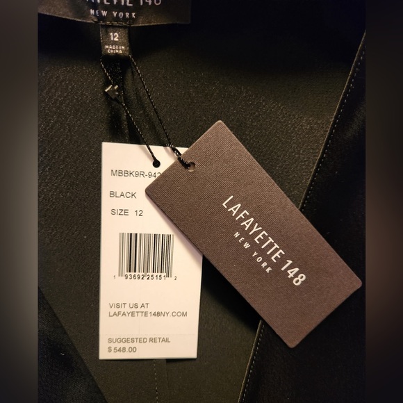 NWT Lafayette 148 New York Olivia Faux Wrap Blouse Satin Charmeuse Holiday Luxe - Picture 8 of 9